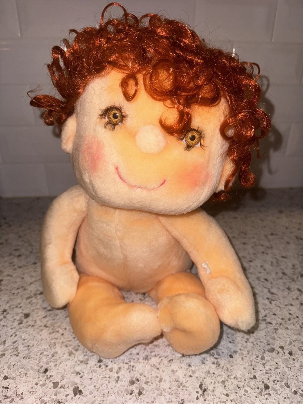⭐️Vintage HUGGA BUNCH HUGSY Red CURLY Hair Boy Plush Doll Toy
